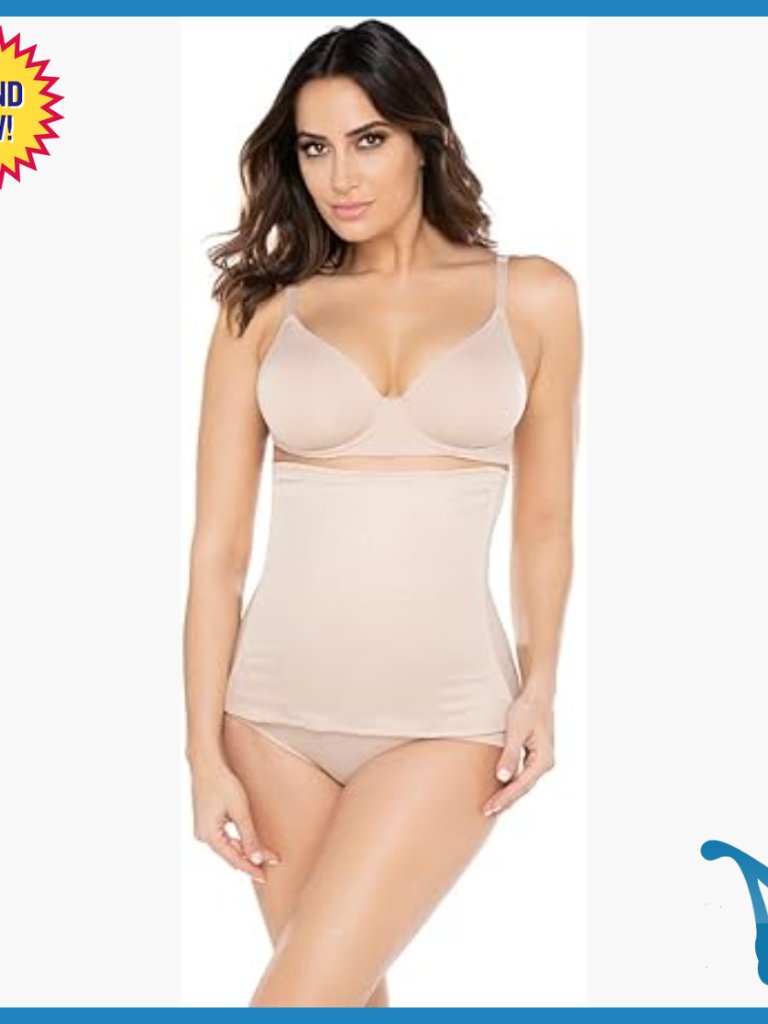 Large Waist Cincher Shapewear With Side Release Panels, Nylon Elastane